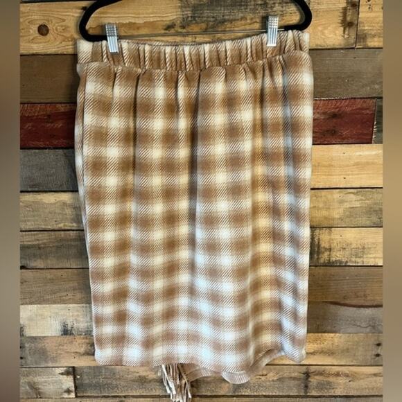 Time And Tru Tan And White Fringe Skirt Size Large - Picture 2 of 10